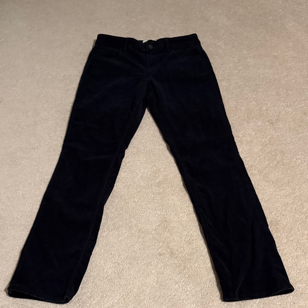 LOFT Midnight Corduroy Curvy Straight Jeans